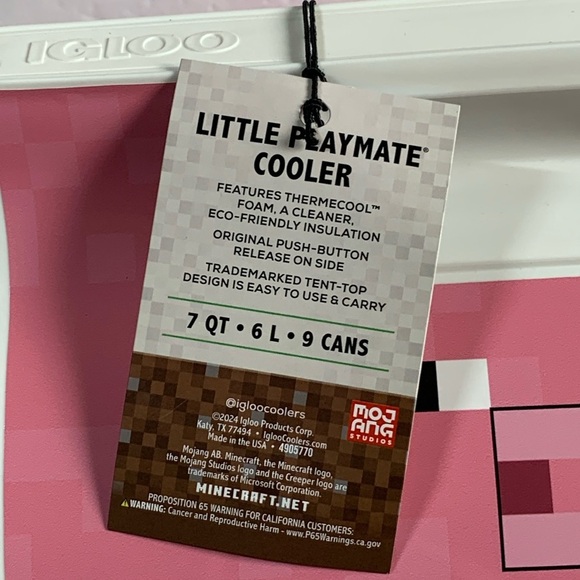 Minecraft Pig 7 Qt Playmaker Cooler Igloo NWT - Picture 7 of 9